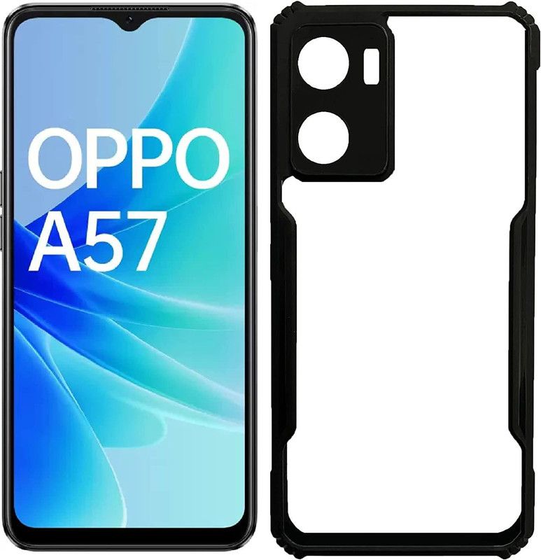 welldesign Back Cover for OPPO A77s, Oppo K10 5G, OPPO A57e, OPPO A77, OPPO A57 2022, Realme Narzo 50 5G  (Transparent, Black, Shock Proof, Pack of: 1)