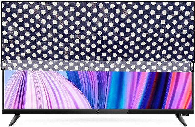 KVAR LED TV Cover  (Width: 129 cm, Blue, White)