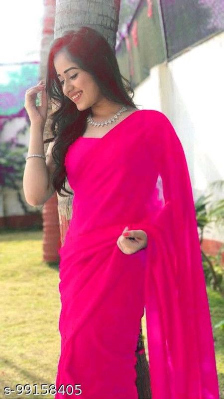 Fashion Satin Saree  (Purple)