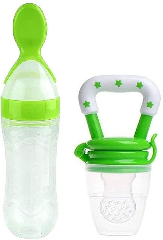 little monkeys Baby Nibbler/Silicone veggies/Fruits Food,Soft Pacifier/Feeder for 0-12 M Feeder  (Green)