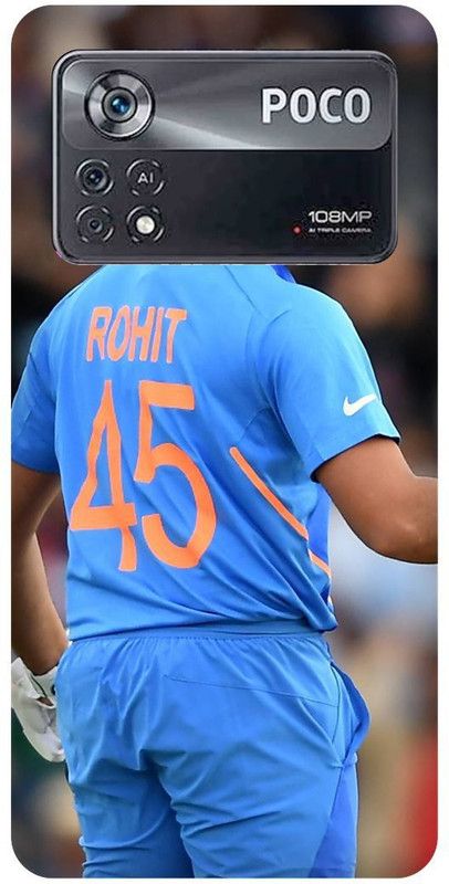 FRONK Back Cover for POCO X4 Pro 5G, ROHIT, SHARMA, INDIAN, PLAYER, MUMBAI, INDIANS  (Blue, Hard Case, Pack of: 1)