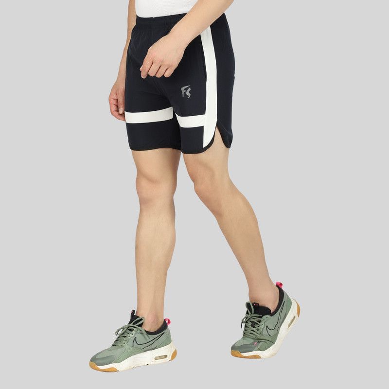 Solid Men Dark Blue Sports Shorts