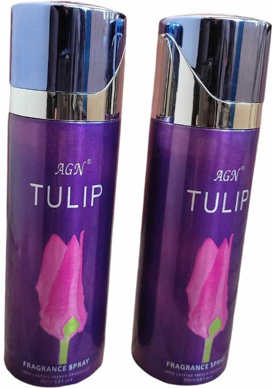 AGN tulip deodorant spray for men & women ( 400 ml ) pack of 2 Deodorant Spray - For Men & Women  (400 ml, Pack of 2)