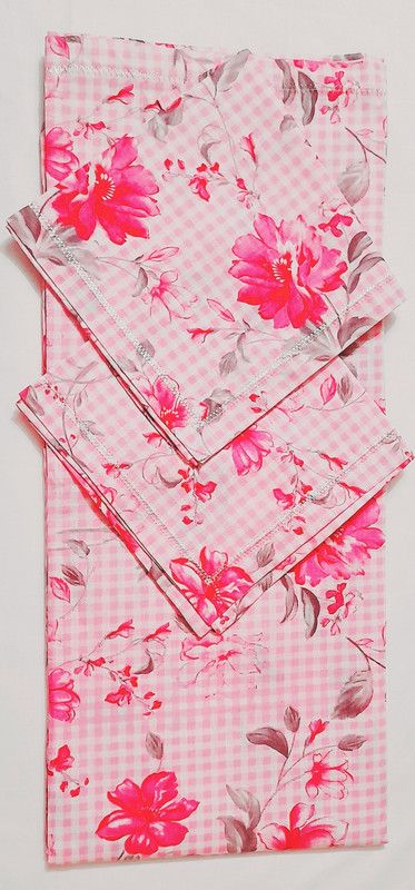 Kavita Collections 0 TC Cotton Queen, Double Floral Flat Bedsheet  (Pack of 1, Pinkies White)