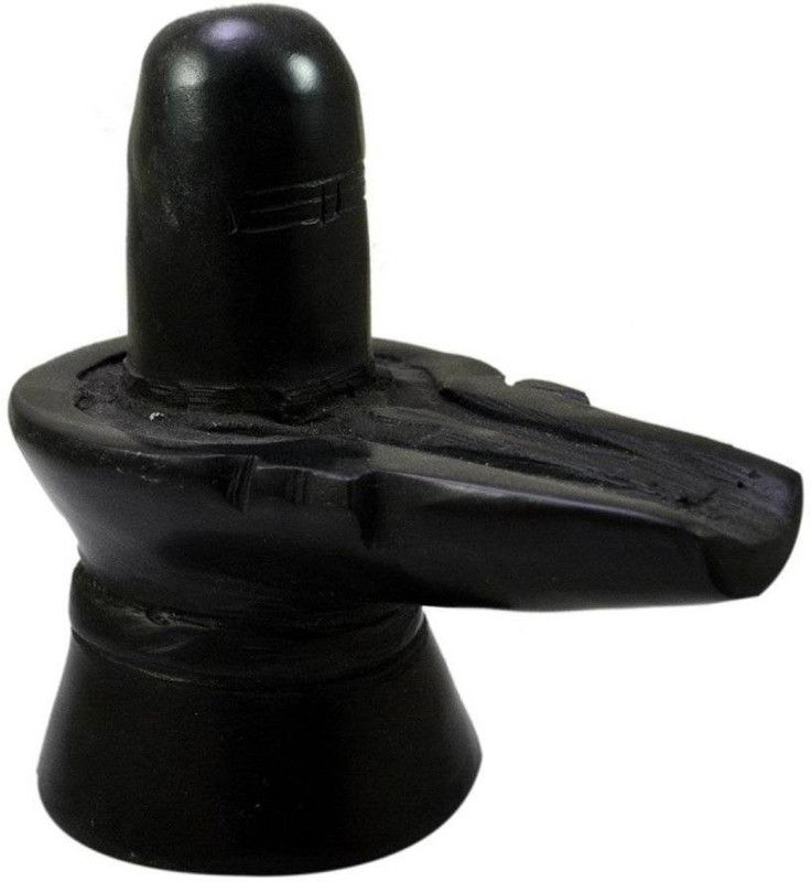 SBBCO Black Marble Shiva Lingam Shivling Decorative Showpiece - 11.43 cm  (Marble, Black)