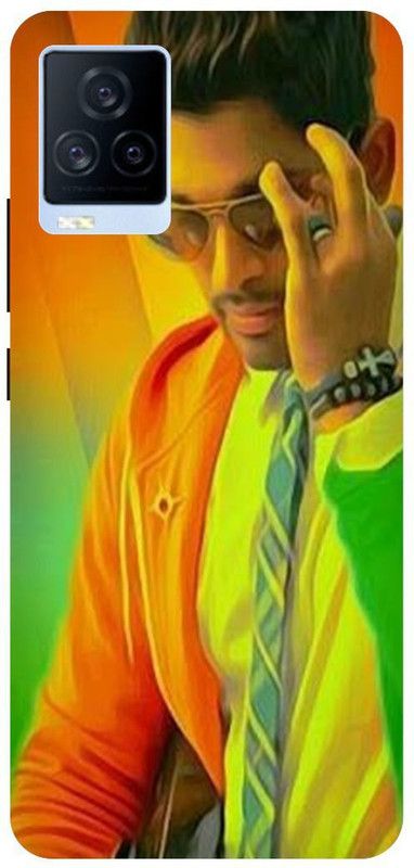 THE NARAYANA COLLECTIONS Back Cover for IQOO 7- V2049A-ALLU,ARJUN,SOUTH,HERO,PUSHPA  (Multicolor, Hard Case, Pack of: 1)