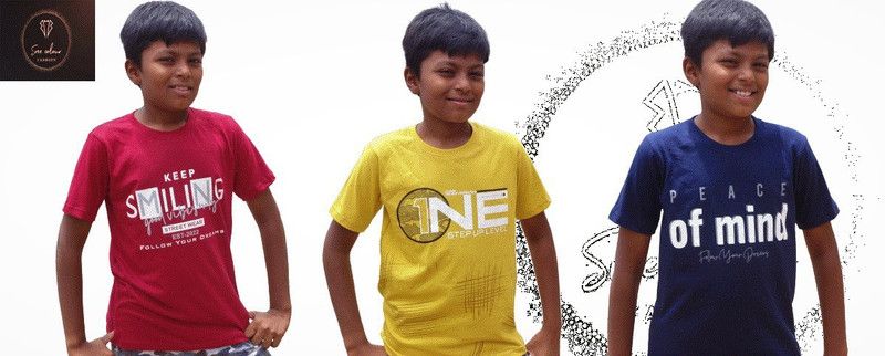 Boys Typography Viscose Rayon T Shirt  (Yellow, Pack of 10)
