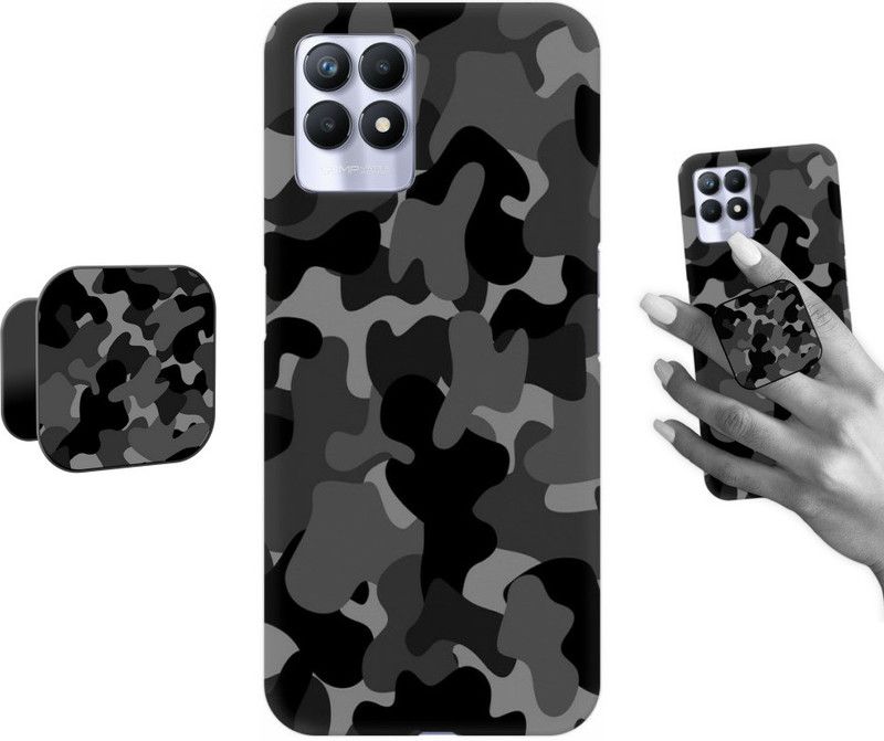 COBIERTAS Back Cover for Realme 8i  (Multicolor, Cases with Holder, Pack of: 1)