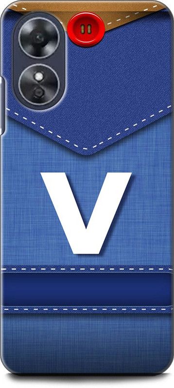 WallCraft Back Cover for OPPO A17, CPH2477 V, V LETTER, V NAME, BLUE, JEANS, V ALPHABET, ALPHABET  (Multicolor, Dual Protection, Pack of: 1)