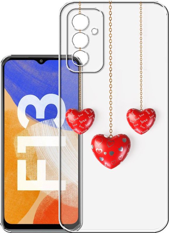 HANIRY Back Cover for Samsung F13 5g, SM-E135FLBDINS back cover, THREE HEART, Designer, PNG_60  (Multicolor, Flexible, Silicon, Pack of: 1)