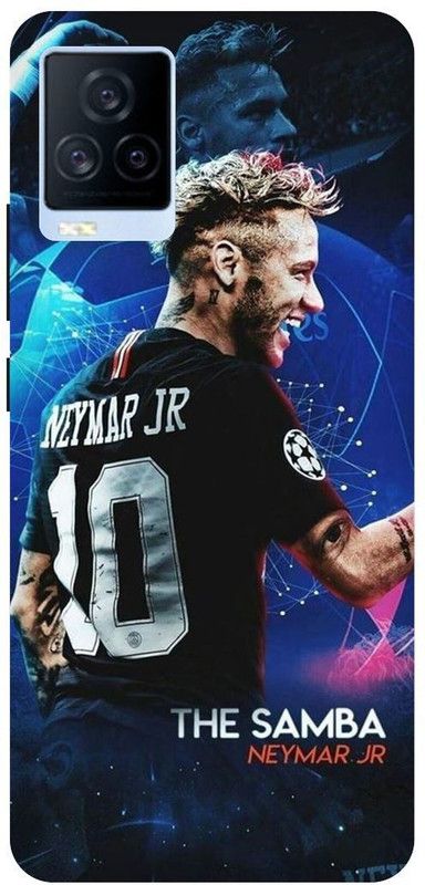 THE NARAYANA COLLECTIONS Back Cover for IQOO 7- V2049A-NEON,JR,NEYMAR,STYLISH,FOOTBALLER  (Multicolor, Hard Case, Pack of: 1)
