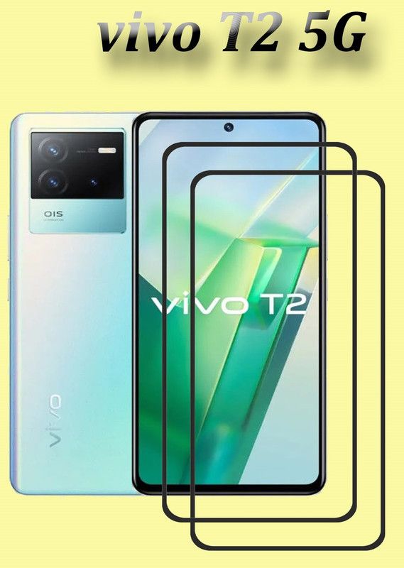 NKCASE Edge To Edge Tempered Glass for vivo T2 5G, VIVO T2 5G, (6.62)  (Pack of 2)