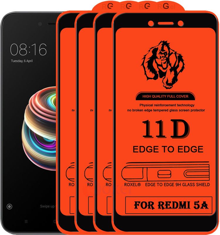 Roxel Edge To Edge Tempered Glass for Mi Redmi 5A  (Pack of 4)