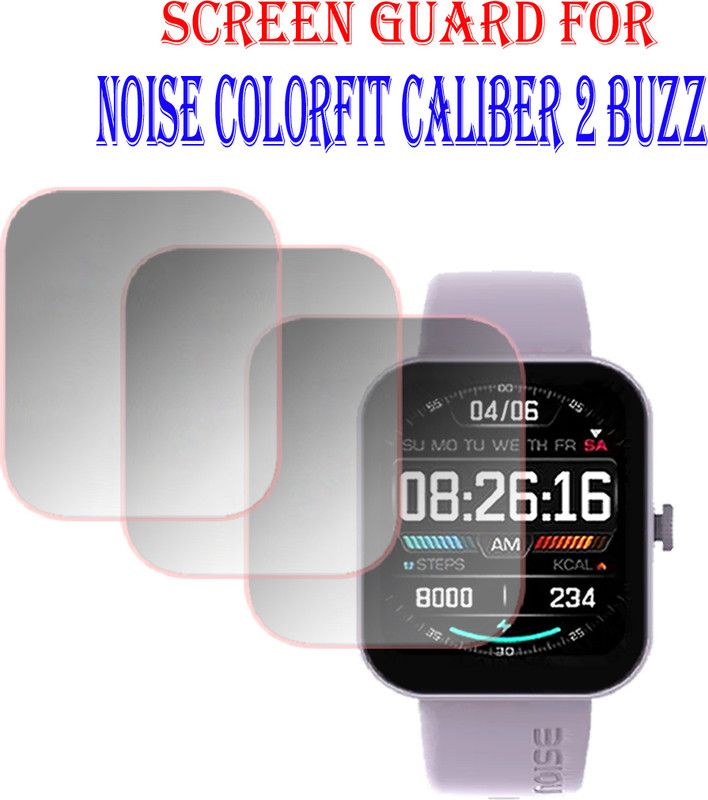 EJZATI Edge To Edge Screen Guard for NOISE COLORFIT CALIBER 2 BUZZ SMARTWATCH  (Pack of 3)