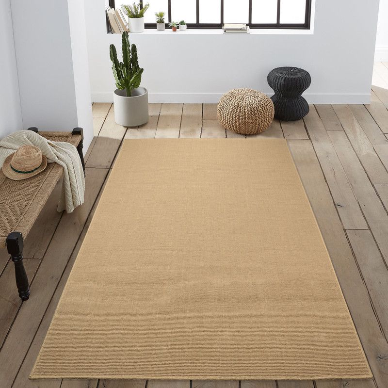 Saral Home Beige Cotton Carpet  (150 cm, X 210 cm, Rectangle)