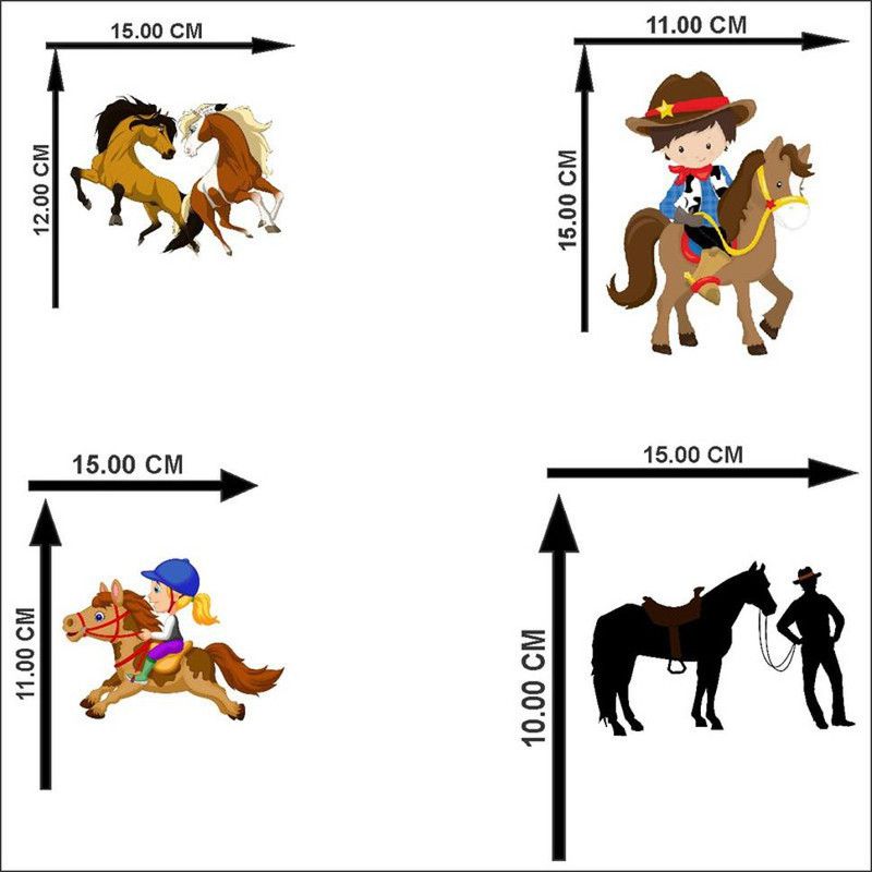 Kamya Home Décor 14 cm Horse switch wall sticker Self Adhesive Sticker  (Pack of 6)