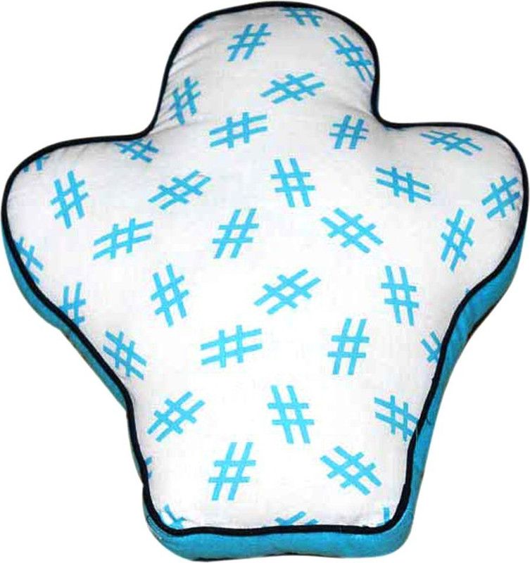 Oscar Home Polyester Fibre Cross Shape Hash Printed Bed/Sleeping Pillow Pack of 1  (White, Blue)