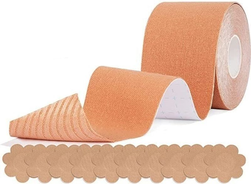 Adhunyk Women's Breast Lift Adhesive Tape Boob Tape with 10 pcs Cotton Nipple Cover Disposable Lingerie Fashion Tape