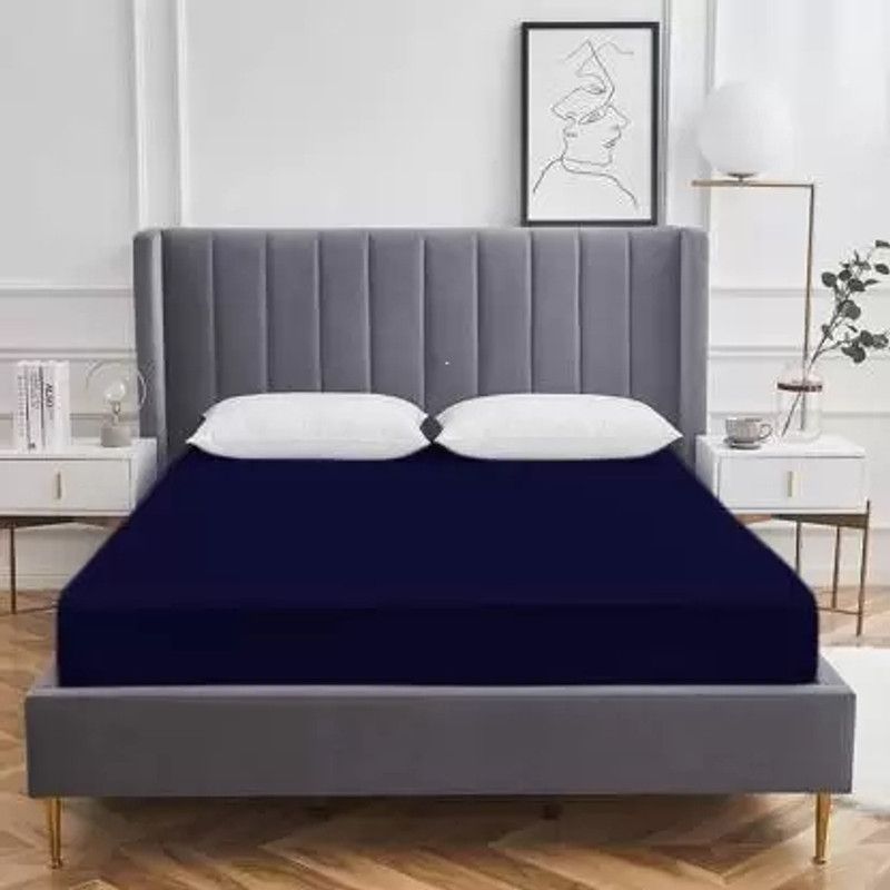 Dream Angel Fitted Double Size Waterproof Mattress Cover  (Blue)
