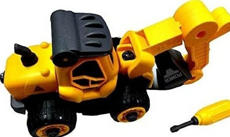 KIIWEE Smart City Building Construction Vehicle Toy for Kids  (Yellow)