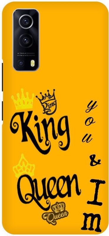 THE NARAYANA COLLECTIONS Back Cover for IQOO Z3- V2073A-KING,QUEEN,LOVE,COUPLE,FRIENDS  (Multicolor, Hard Case, Pack of: 1)
