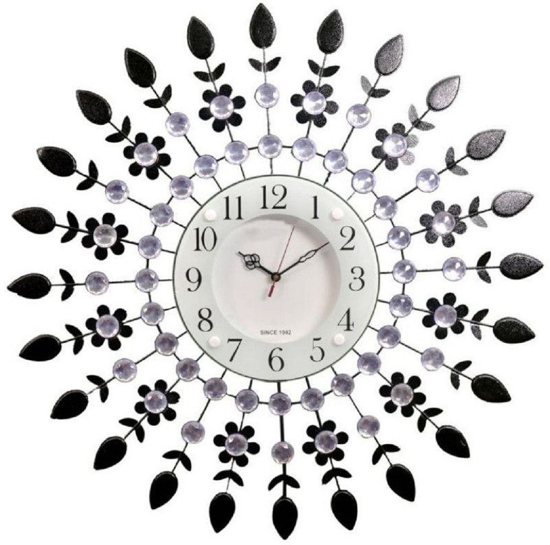 mitrah Analog 56 cm X 18 cm Wall Clock  (Black, With Glass, Standard)