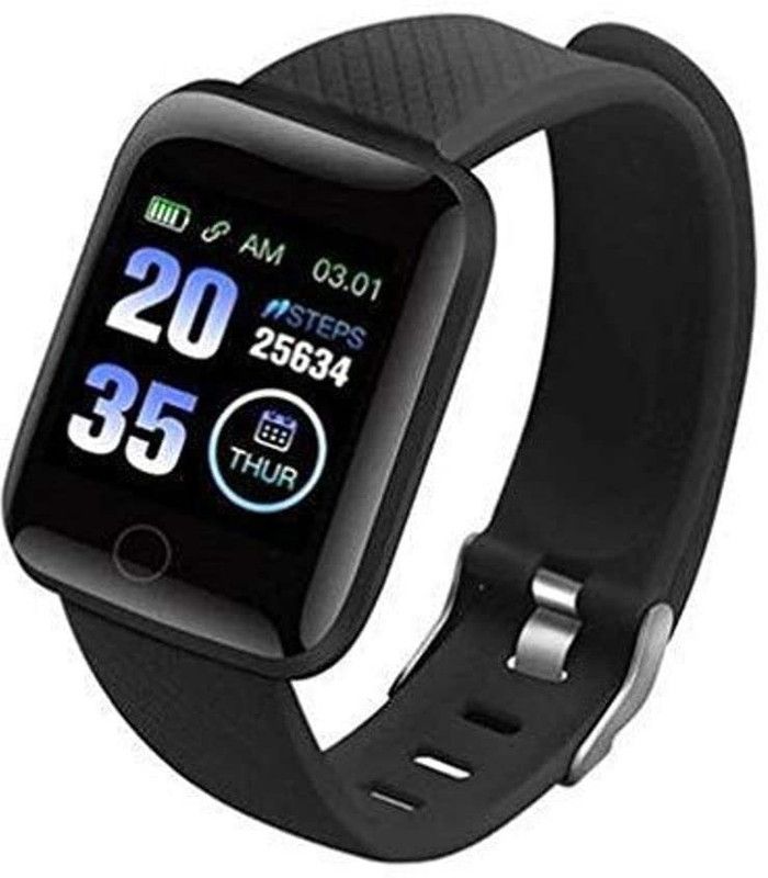 atharv07 ID 116 B Smart Watch Fitness Band for Heart Rate and BP Monitor Unisex Smartwatch  (Black Strap, free)