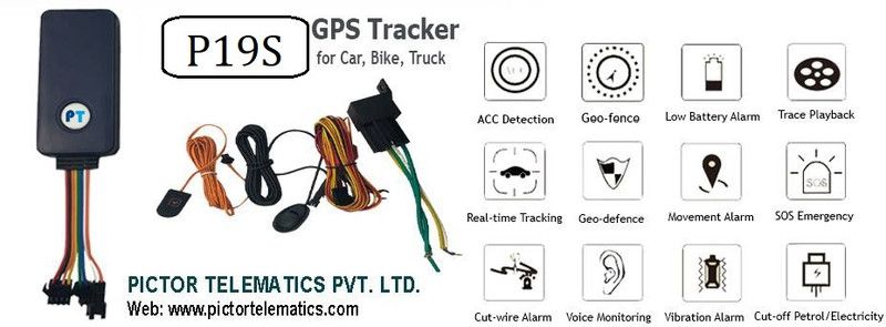 Pictor Telematics P19S GPS Tracker with SOS and Mic GPS Device  (Blue)