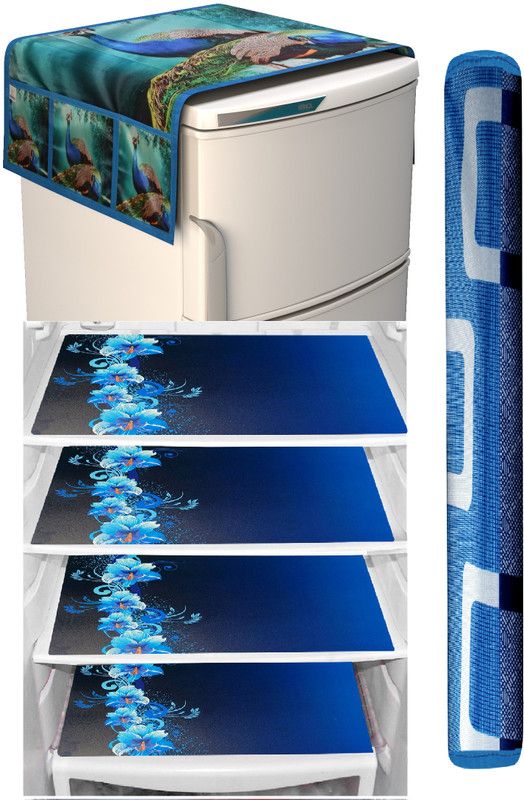 STIHOMES Refrigerator Cover  (Width: 54 cm, Blue)