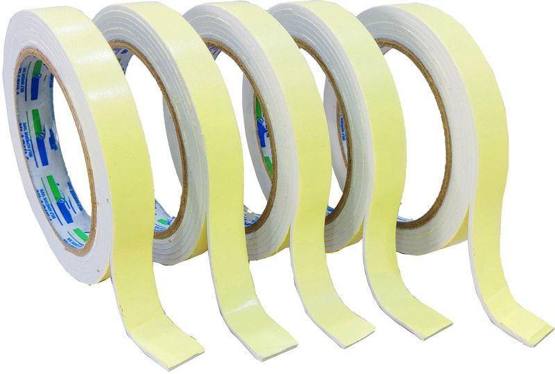 TITIRANGI Double Sided Tape Self Adhesive Acrylic Foam Tape Craft Multipurpose Tape(5 pcs) Handheld Double Tape (Manual)  (Yellow)