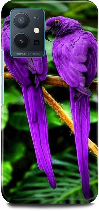 play fast Back Cover for Vivo T1 5G, V2141 PARROT, PURPLE, PARROT, PIGEON  (Purple, Hard Case)