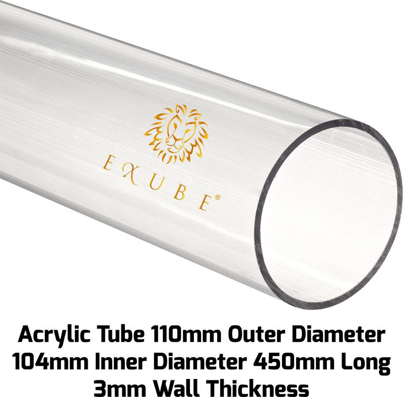 EXUBE Acrylic Tube 110mm O.D 104mm I.D 450mm Long 3mm Wall Thickness Electronic Components Electronic Hobby Kit