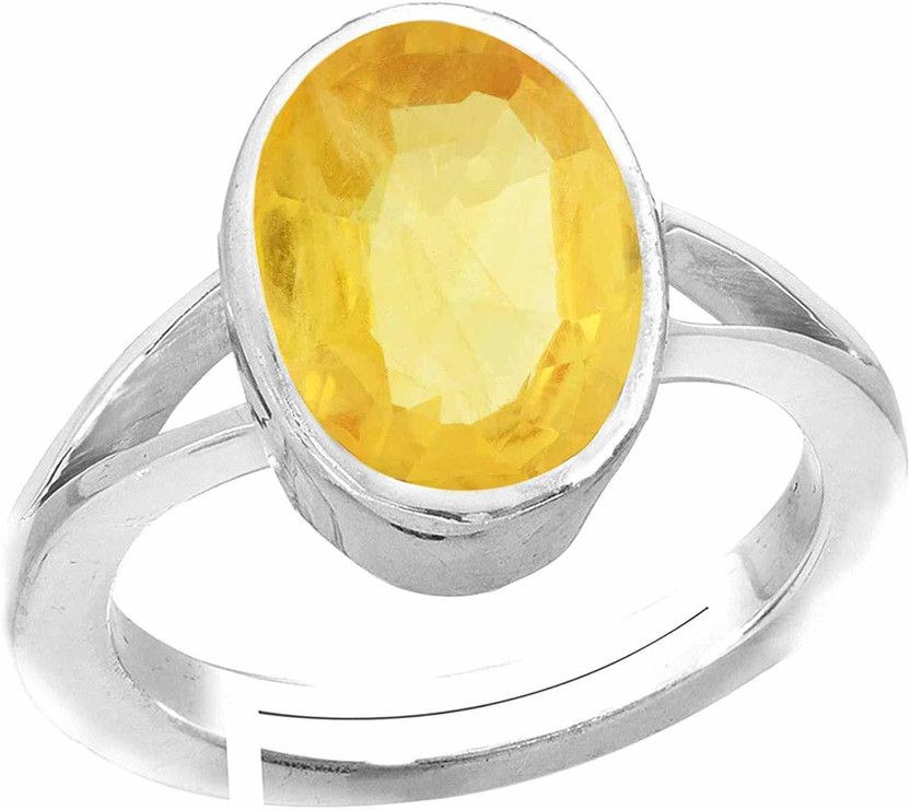 5.25 Carat Certified Unheated Metal Sapphire Silver Plated Ring