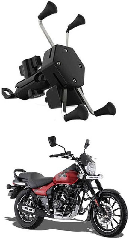 RKPSP Premium Bike Mobile X-Grip Holder With Charger For Bajaj-Avenger-Street-160 Bike Mobile Holder  (Black)