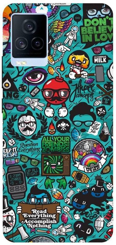 THE NARAYANA COLLECTIONS Back Cover for IQOO 7- V2049A-CARTOON,FUNKY,PANDA,NEW,TRENDING  (Multicolor, Hard Case, Pack of: 1)