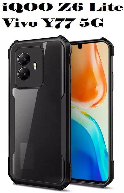 welldesign Bumper Case for Vivo Y77, IQOO Z6 Lite 5G  (Transparent, Black, Shock Proof, Pack of: 1)