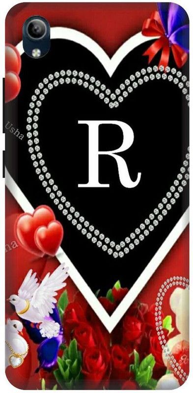 PHONE WALEY.COM Back Cover for VIVO Y91i , VIVO 1820 ,R letter,R name R word , Printed Back Cover  (Orange, Hard Case, Pack of: 1)