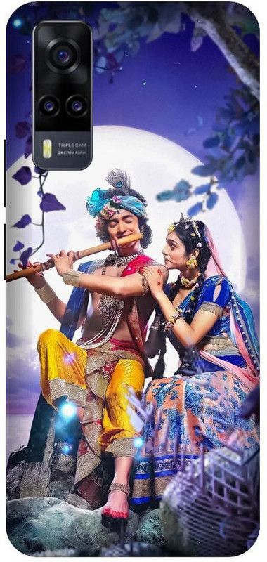 Vinsmoke Back Cover for Vivo Y31A Radha Krishna, Krishna, Radha, God, Krishan ji  (Multicolor, Shock Proof)