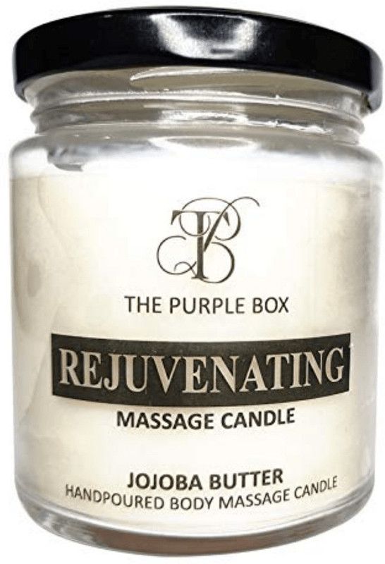 The Purple Box Rejuvenating JOJOBA Butter HANDPOURED Body Massage Candle (Made of Pure Natural Wax & Essential Oils)  (100 g)