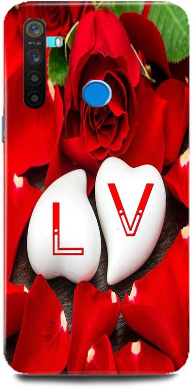 MP ARIES MOBILE COVER Back Cover for Realme 5/RMX1911,L Loves V Name,L Name, V Letter, Alphabet,L Love V NAME  (Multicolor, Hard Case, Pack of: 1)