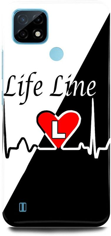 FRONK Back Cover for Realme C21Y, RMX3261, L, NAME, LETTER, ALPHABET, LIFELINE  (Black, Hard Case, Pack of: 1)