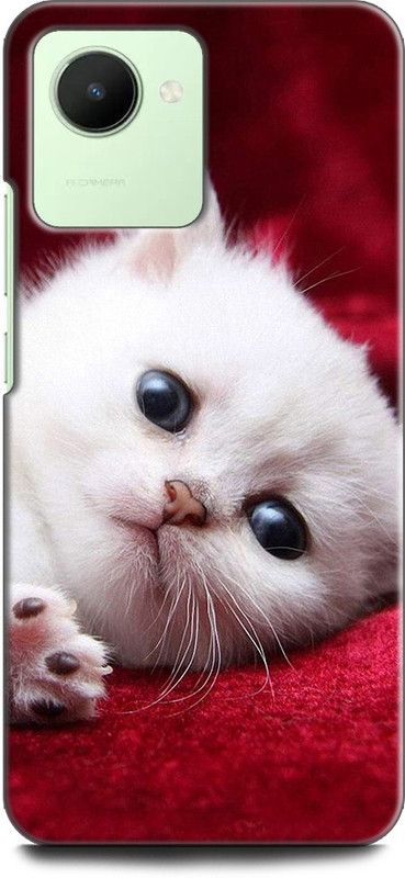 WallCraft Back Cover for Realme C30, RMX3581 CAT, WHITE CAT, CUTE CATE, LITTILE CAT, BLUE EYES CAT  (Multicolor, Dual Protection, Pack of: 1)