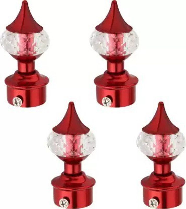 Red Curtain Knobs, Rod Rail Bracket