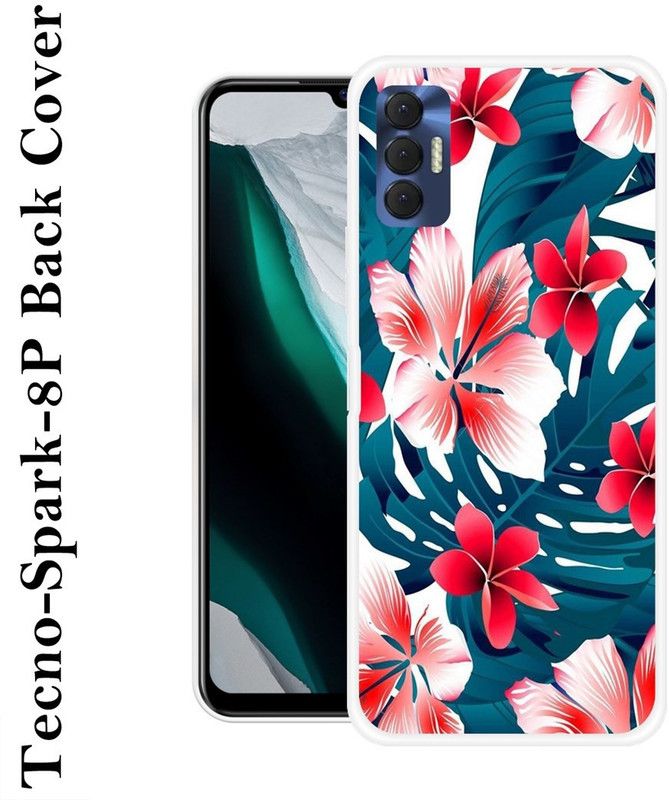KLC Back Cover for Tecno Spark 8P  (Blue, Black, Grip Case, Silicon, Pack of: 1)