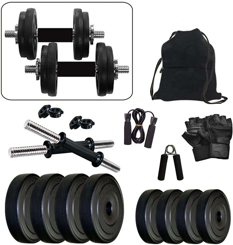RIO PORT 10 kg home gym with gym accessories Dumbbell Kit Kit