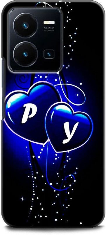 WallCraft Back Cover for Vivo Y35, V2205 P Y, P LOVES Y, NAME, ALPHABET, PY LOVE, HART, BLUE  (Multicolor, Dual Protection, Pack of: 1)