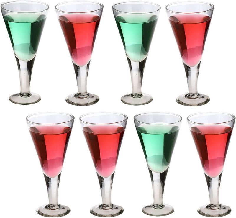 (Pack of 8) Attractive Design Stylish Drinking Glass, Home, Bar, Restaurant, Transparent, 200 Ml, Pack Of 8 Glass Set  (200 ml, Glass)