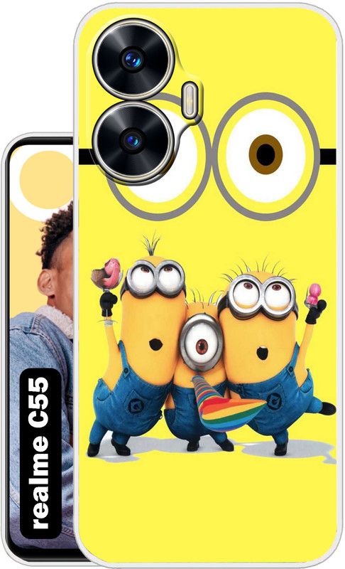 Case Club Back Cover for realme C55  (Yellow, Grip Case, Silicon, Pack of: 1)