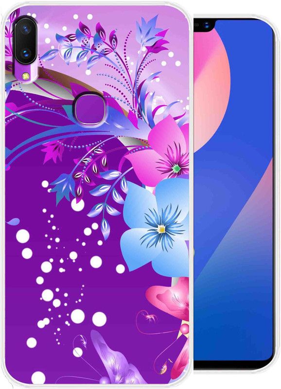 SuperQueen Back Cover for Vivo V9 Pro  (Pink, Purple, Flexible, Silicon, Pack of: 1)