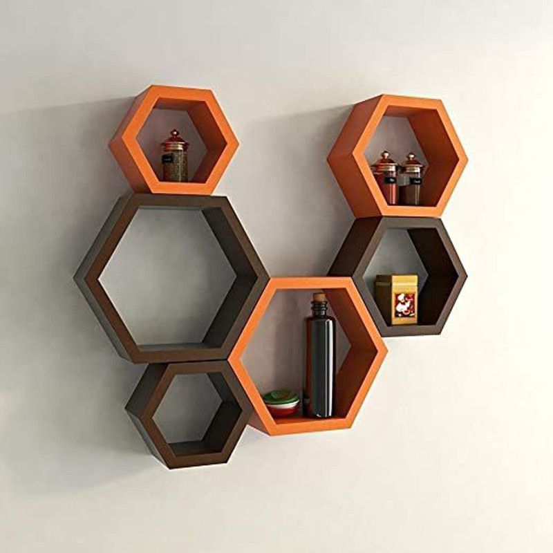 woodinzo MDF (Medium Density Fiber) Wall Shelf  (Number of Shelves - 6)